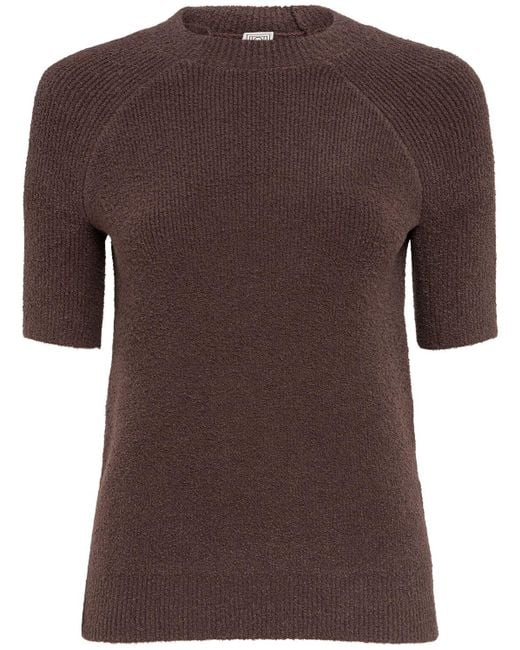 Totême  Brown Damen T-Shirt Aus Bio-Baumwolljersey