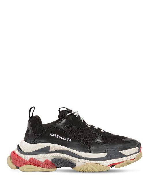 triple s suede and mesh trainers