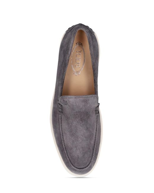 Tod's Gray Suede Loafers for men