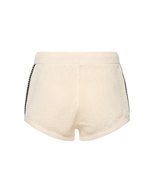 adidas Originals Crochet Shorts in Natural | Lyst