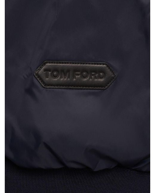 Chaqueta de plumas de nylon y lana Tom Ford de hombre de color Blue