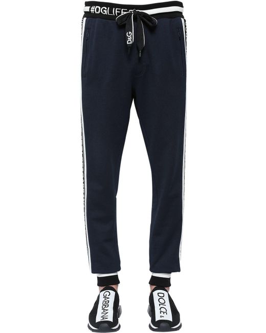Dolce & Gabbana Hashtags Cotton Sweatpants in Dark Blue (Blue) for Men |  Lyst