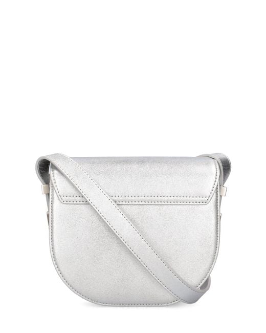 OSOI White Cubby Coated Leather Shoulder Bag