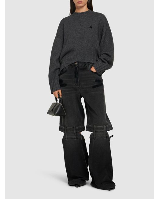 The Attico Black Weite Jeans Mit Ausschnitten