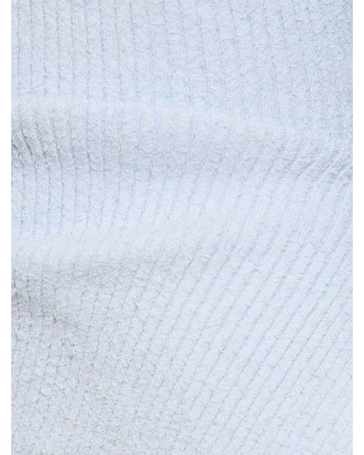 Axel Arigato Blue Tube Rib Knit Cotton Blend Top