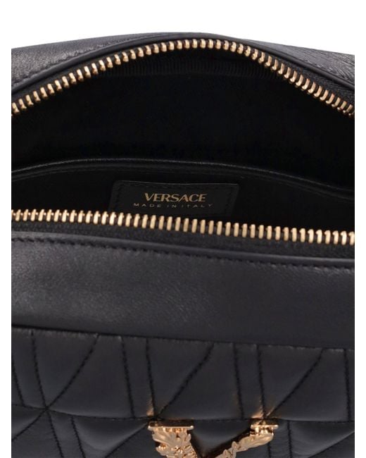Versace Quilted Leather Camera Bag in Black Lyst