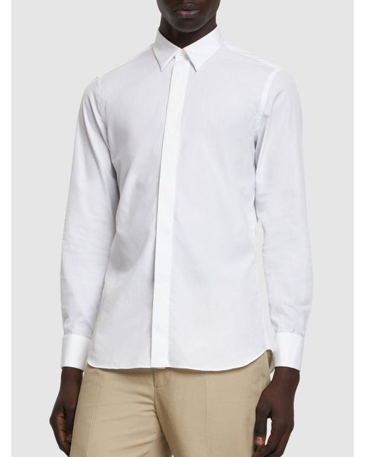 Lardini White Cotton Evening Shirt for men