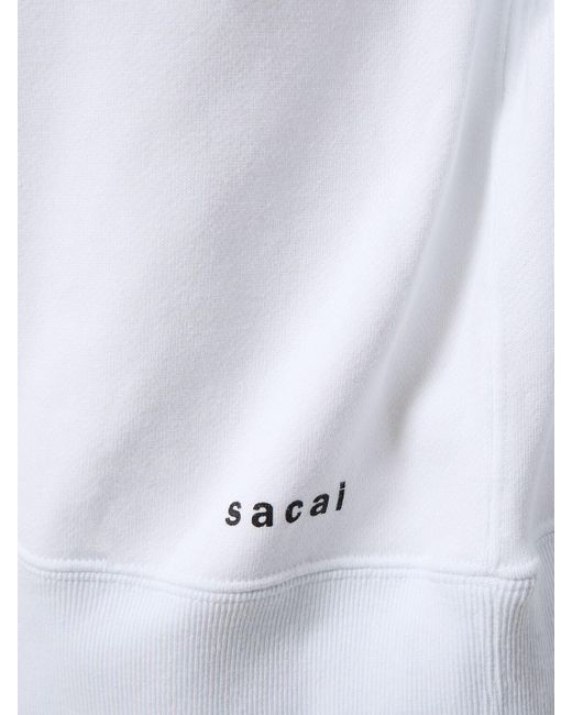 Sweat-shirt imprimé à capuche know future Sacai pour homme en coloris White