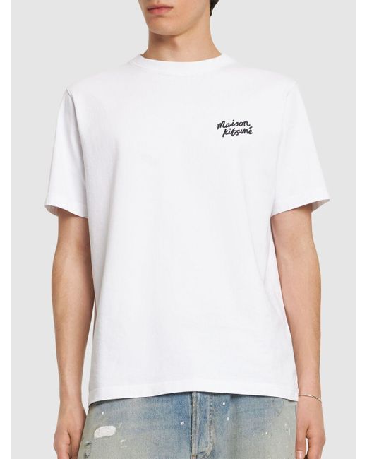 Camiseta de algodón Maison Kitsuné de hombre de color White