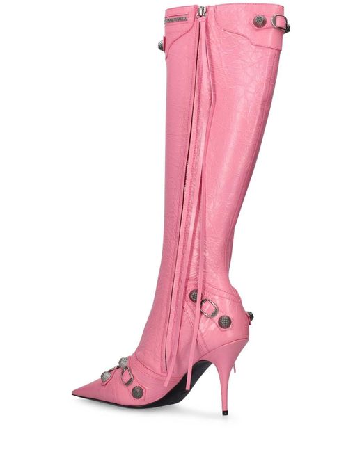 Stivali alti cagole in pelle 90mm di Balenciaga in Rosa | Lyst