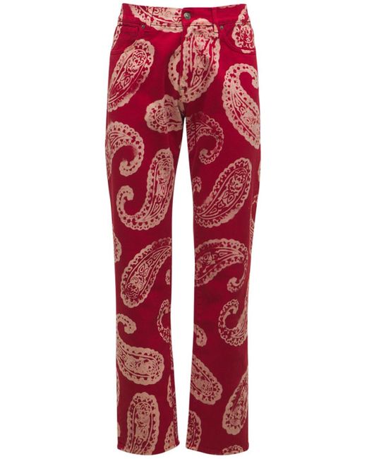 Jeans De Denim De Algodón Estampado Paisley 424 de hombre de color Red