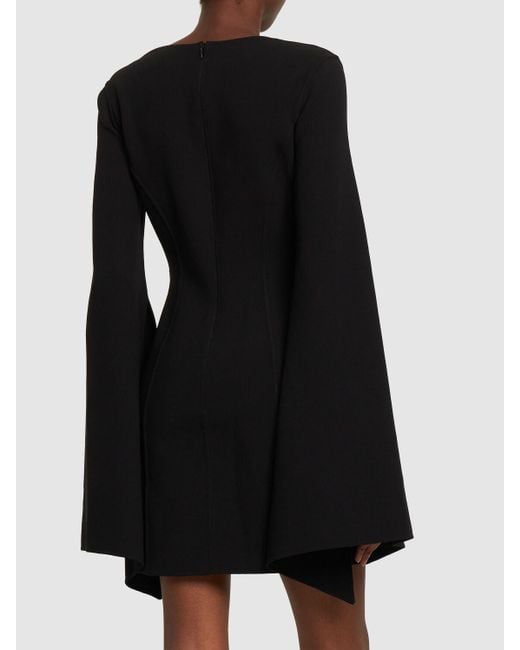 Michael Kors Black Wool Crepe Bell Sleeved Dress
