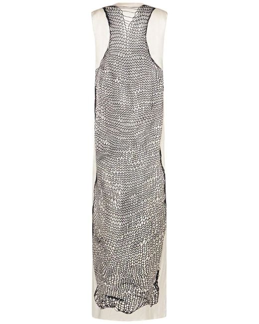 Sportmax Gray Egeria Sleeveless Satin Long Dress