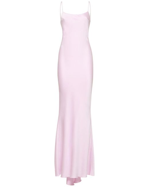 ANDAMANE Pink Ninfea Tech Crepe Satin Maxi Slip Dress