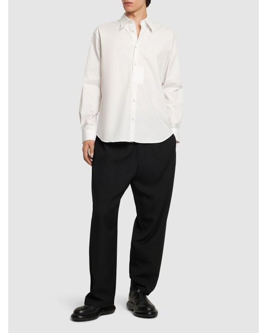 Camisa de popelina de algodón Acne de hombre de color White