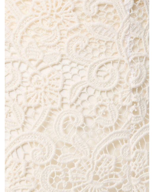 Ermanno Scervino White Cotton Blend Lace Flared Pants