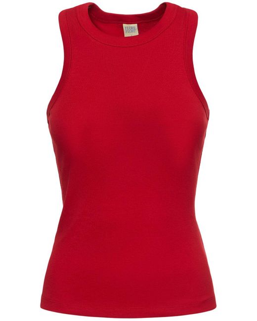 Flore Flore Red Hannah Tank Organic Cotton Rib Tank Top