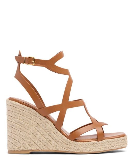 Zimmermann Natural 110mm Bay Leather Wedge Sandals