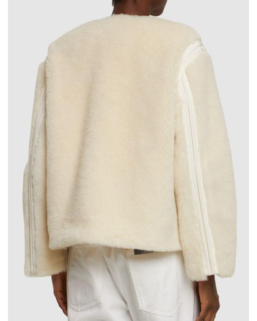 Max Mara Natural Panno Wool Blend Collarless Jacket
