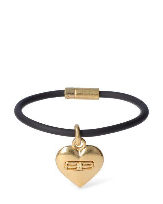 Balenciaga Multicolor Bb Icon Heart Brass Bracelet
