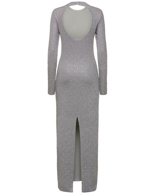Vestido de punto de lúrex con espalda abierta Rabanne de color Gray