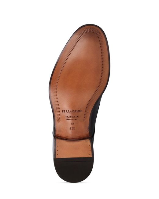 Chaussures derby à lacets en cuir finn Ferragamo pour homme en coloris Brown