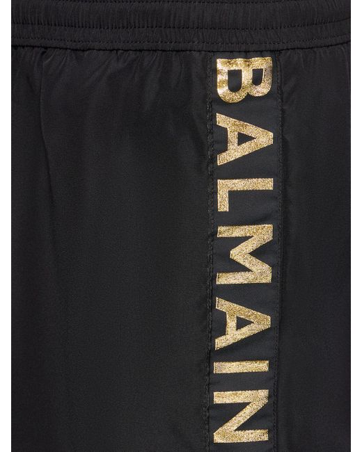 Balmain Natural Logo Tech Swim Shorts for men