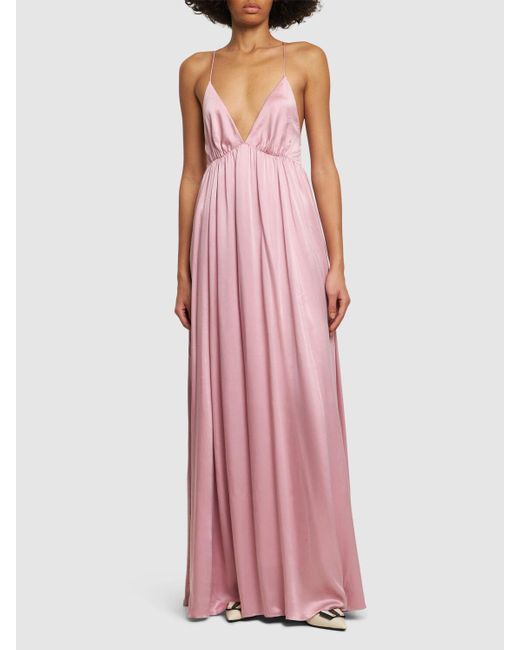 Zimmermann Pink Long Silk Slip Dress