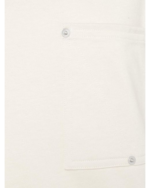 Bottega Veneta White Jersey Cropped T-shirt W/ V Pocket