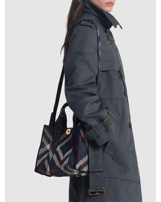Burberry Blue Mini Handtasche "knit Check"
