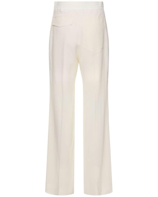 Pantaloni dritti in misto viscosa di Victoria Beckham in White