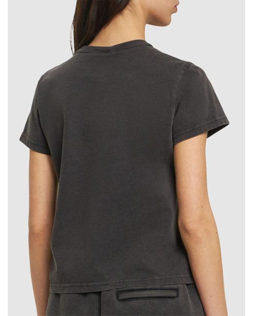 Alexander Wang グラフィック入り コットンリブ シュランクtシャツ Gray