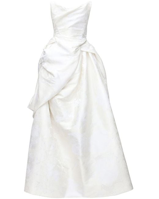 Vivienne Westwood White Kleid Aus Seidenmischjacquard