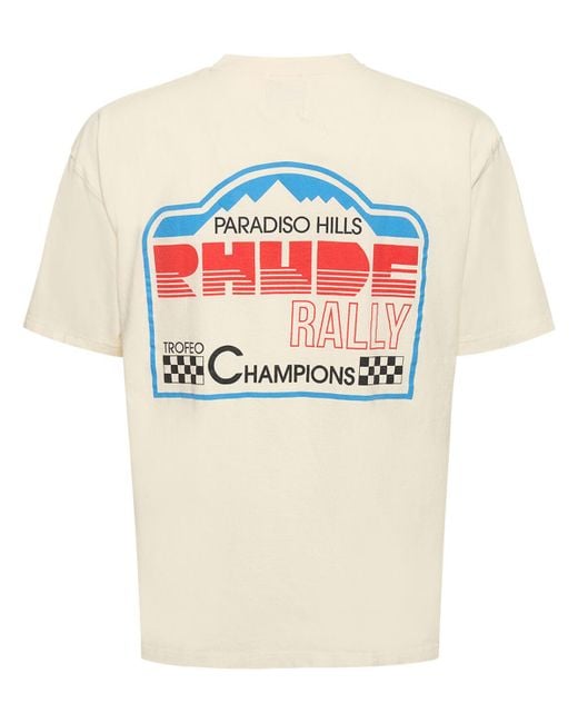 Rhude Gray Paradiso Rally Printed T-Shirt for men