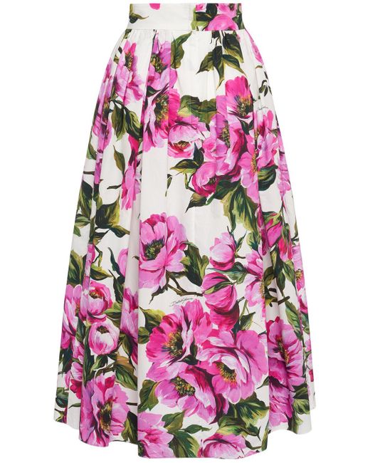 Dolce & Gabbana ポプリンミディスカート Pink