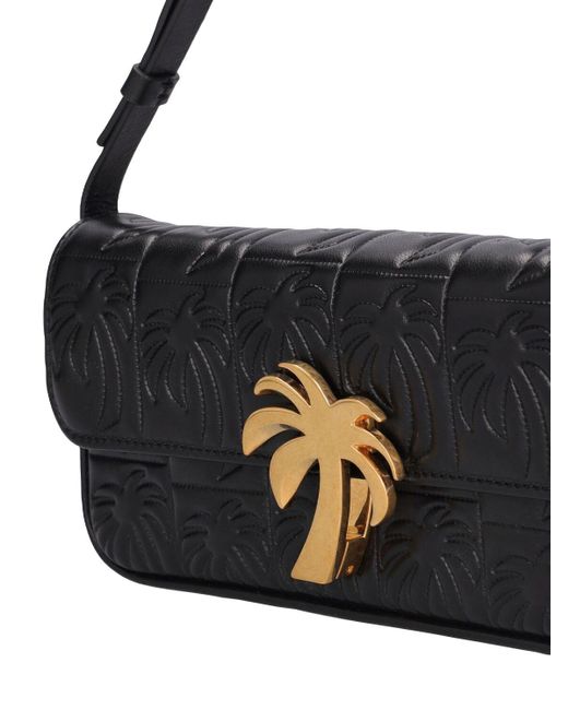 Palm Angels Black Bridge Leather Shoulder Bag
