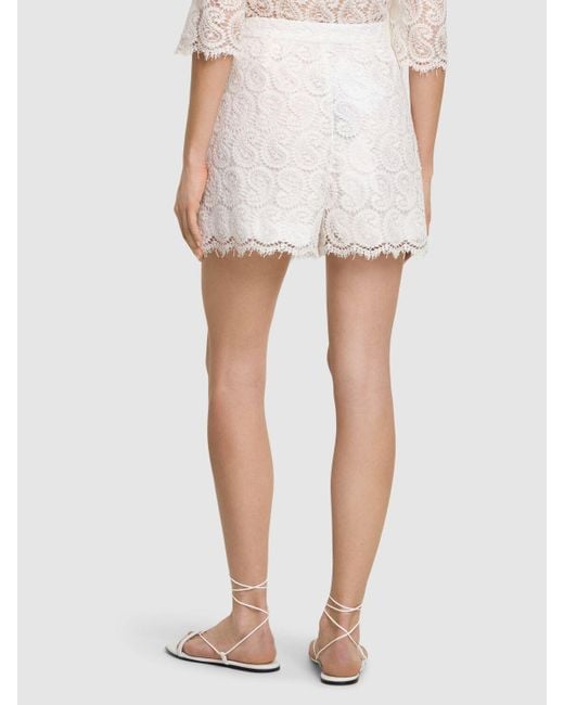 Shorts in pizzo di misto cotone con stampa paisley di Giambattista Valli in White