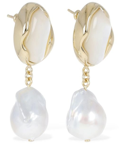 Pendientes Sybil barrocos con perlas sinteticas Chloé de color White