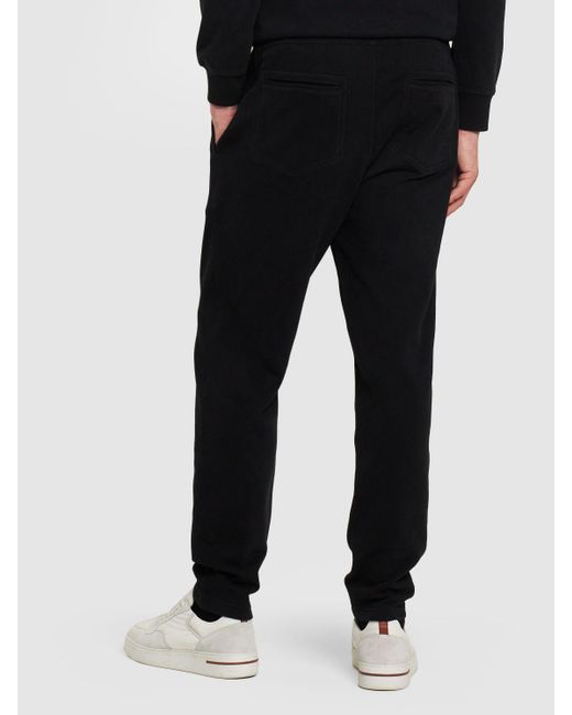Pantalones de felpa de algodón Brunello Cucinelli de hombre de color Black