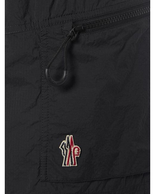 3 MONCLER GRENOBLE Black Ripstop Nylon Shorts for men