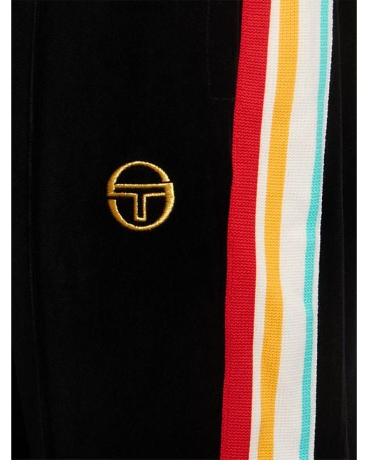 Sergio Tacchini Black Slice Velour Track Pants for men