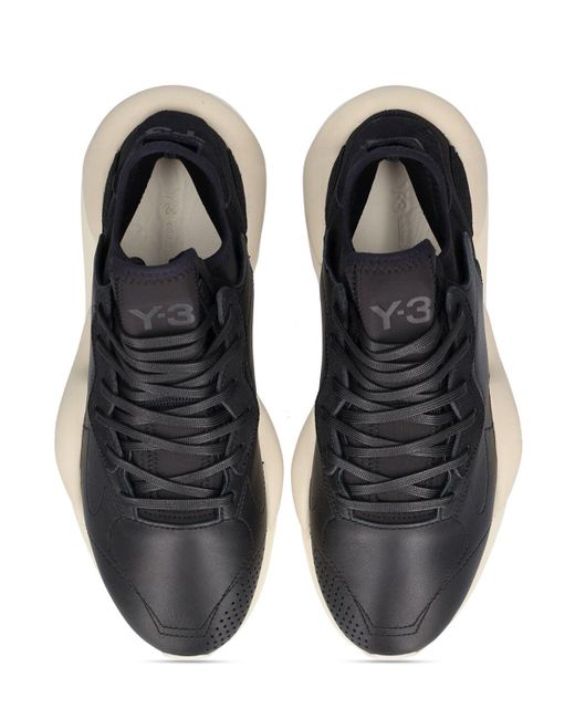 Y-3 Ledersneakers "kaiwa" in Black für Herren