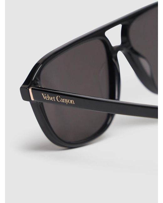 Velvet Canyon Gray La Touriste Pilot Acetate Sunglasses