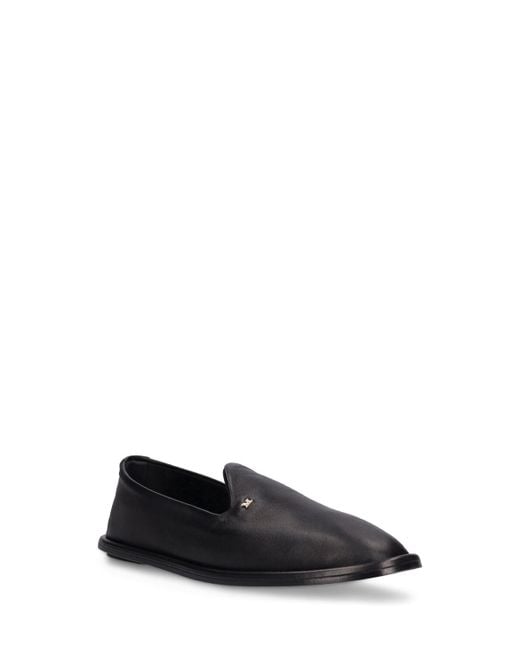 Max Mara Black 10Mm Leen Leather Flat Shoes