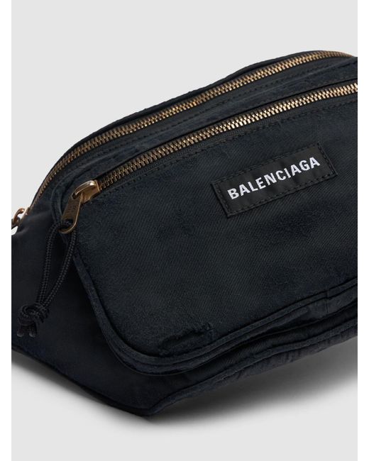 Balenciaga Black Explorer Nylon Belt Bag for men