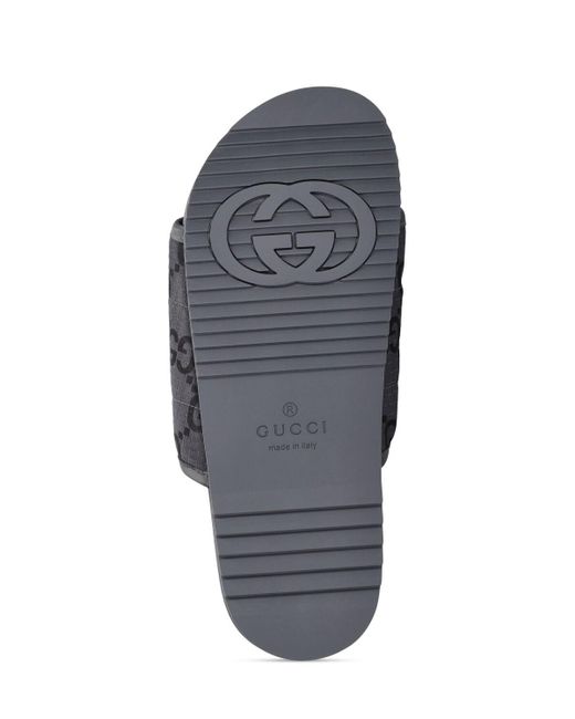 Gucci Gray Gg Sideline Ripstop Tech Slides for men