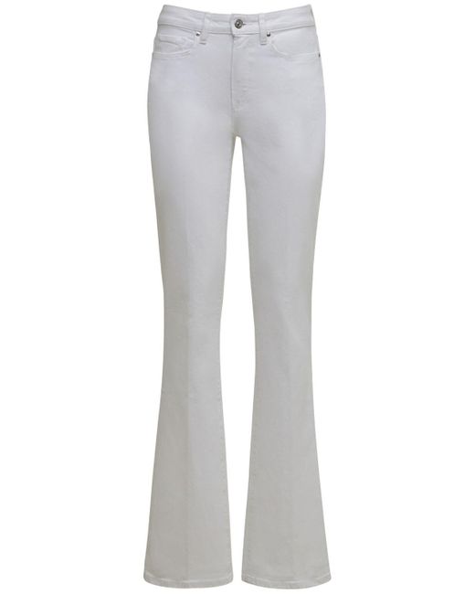 PAIGE Denim Hourglass High Rise Flare Jeans in White (Grey) | Lyst Canada