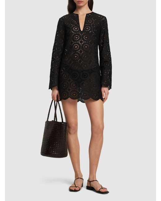 Matteau Black Broderie Anglaise Mini Tunic Dress