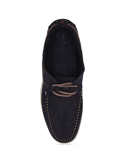 Kiton Black Suede Boat Shoe Loafers for men