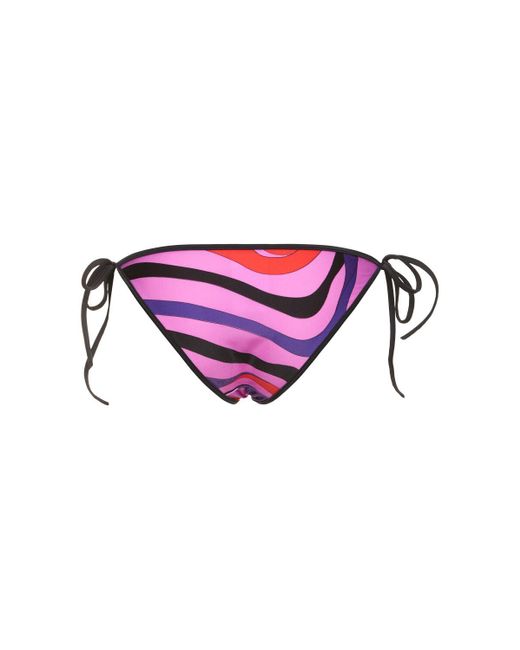 Slip bikini in lycra stampata di Emilio Pucci in Pink